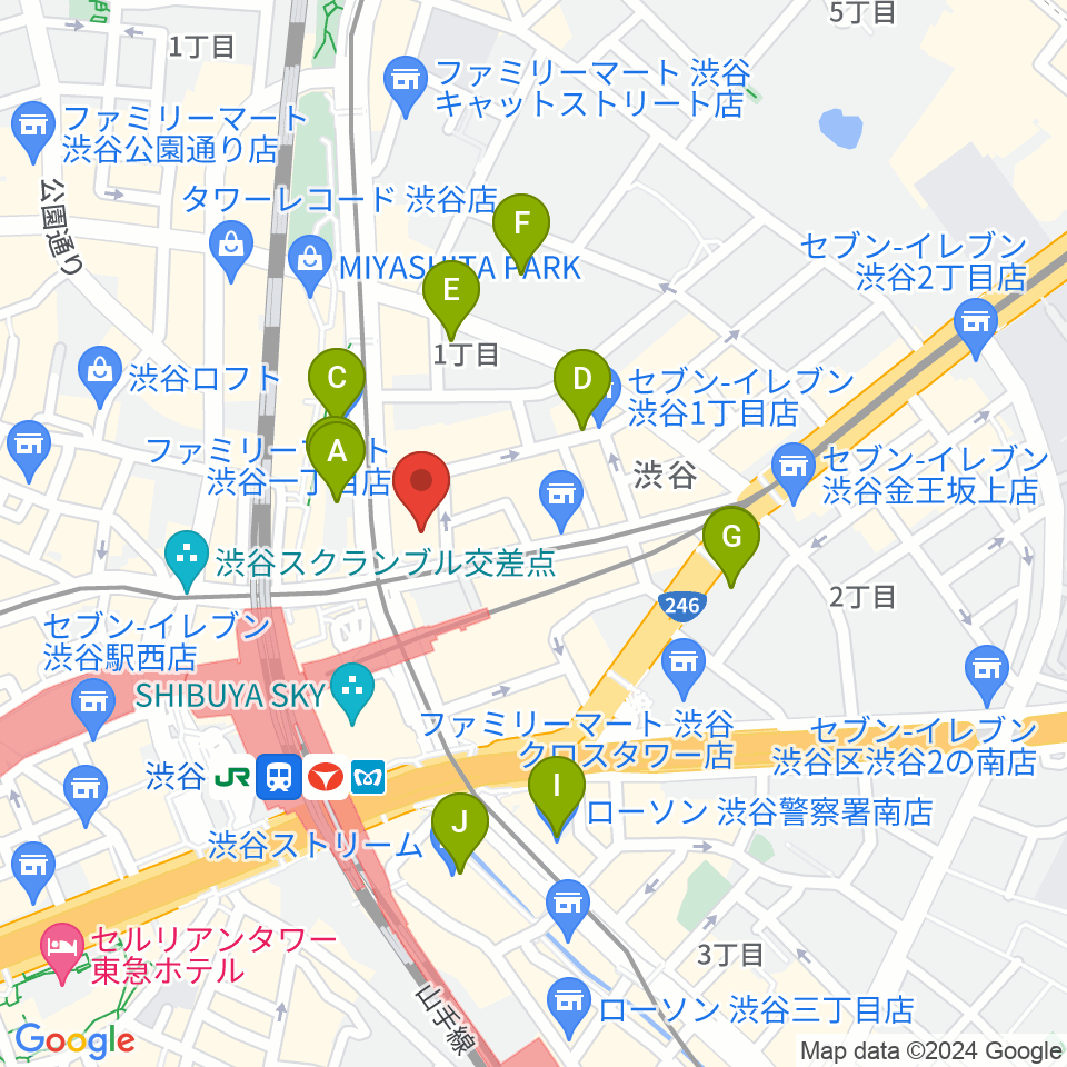 ミウラピアノスタジオ周辺のホテル一覧地図