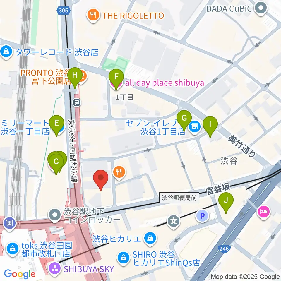 ミウラピアノスタジオ周辺のホテル一覧地図