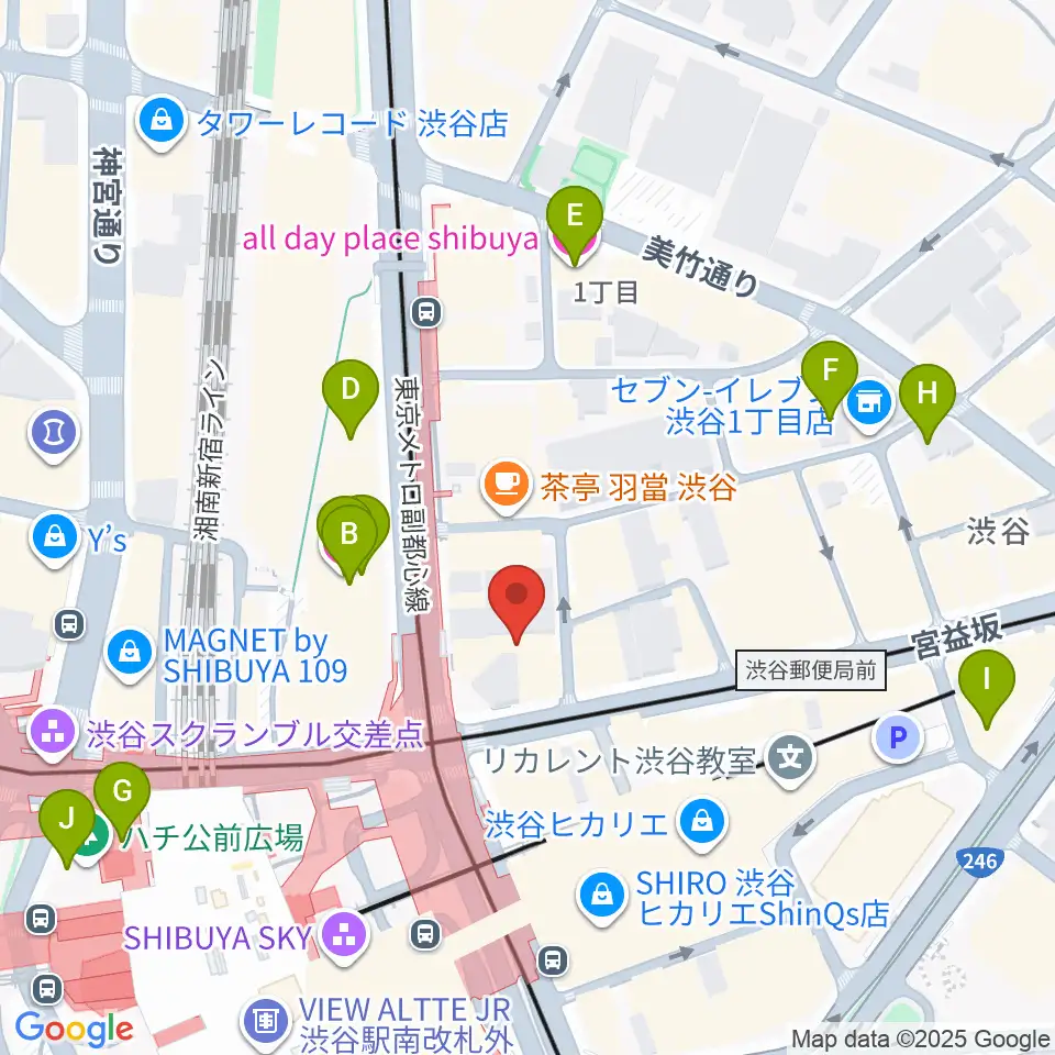 ミウラピアノスタジオ周辺のホテル一覧地図