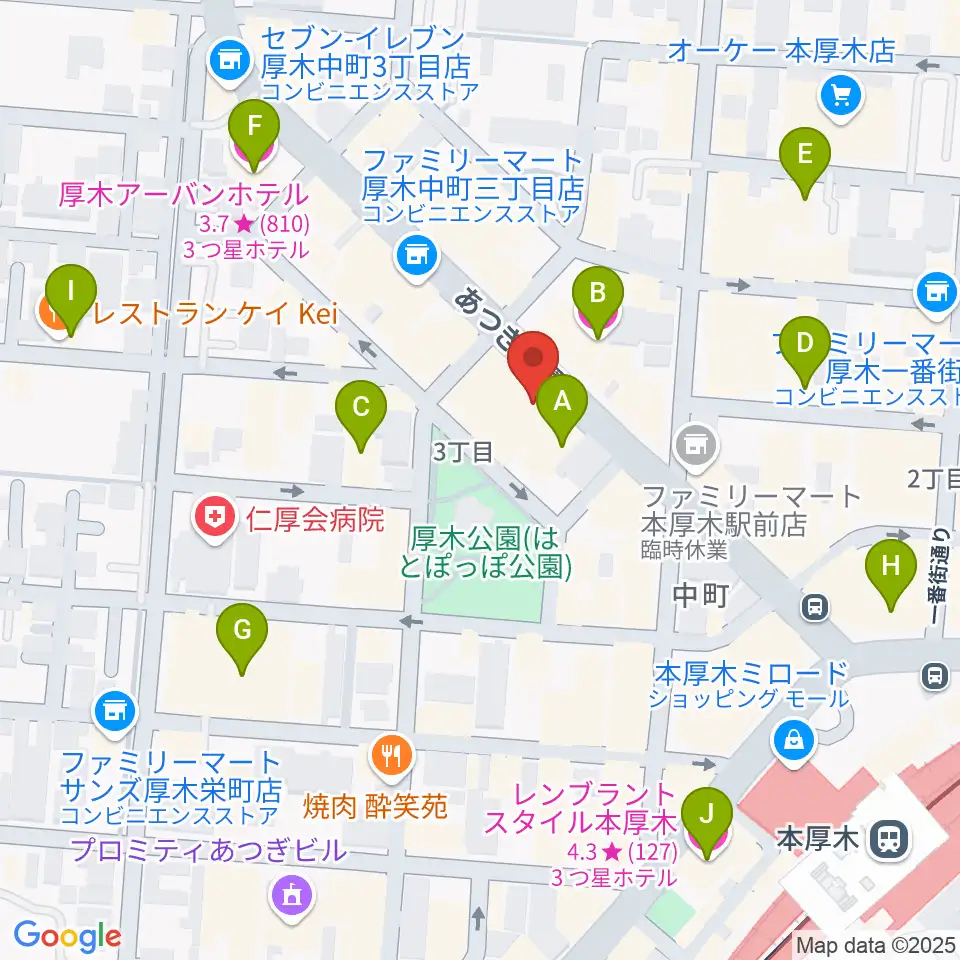 クラウドナインスタジオ 本厚木店周辺のホテル一覧地図