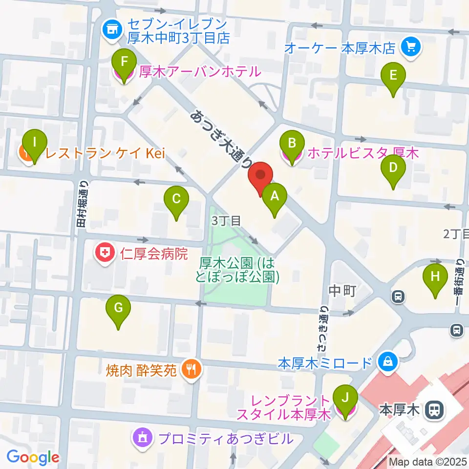 クラウドナインスタジオ 本厚木店周辺のホテル一覧地図