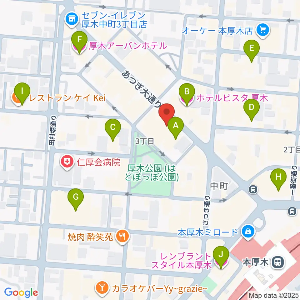 クラウドナインスタジオ 本厚木店周辺のホテル一覧地図