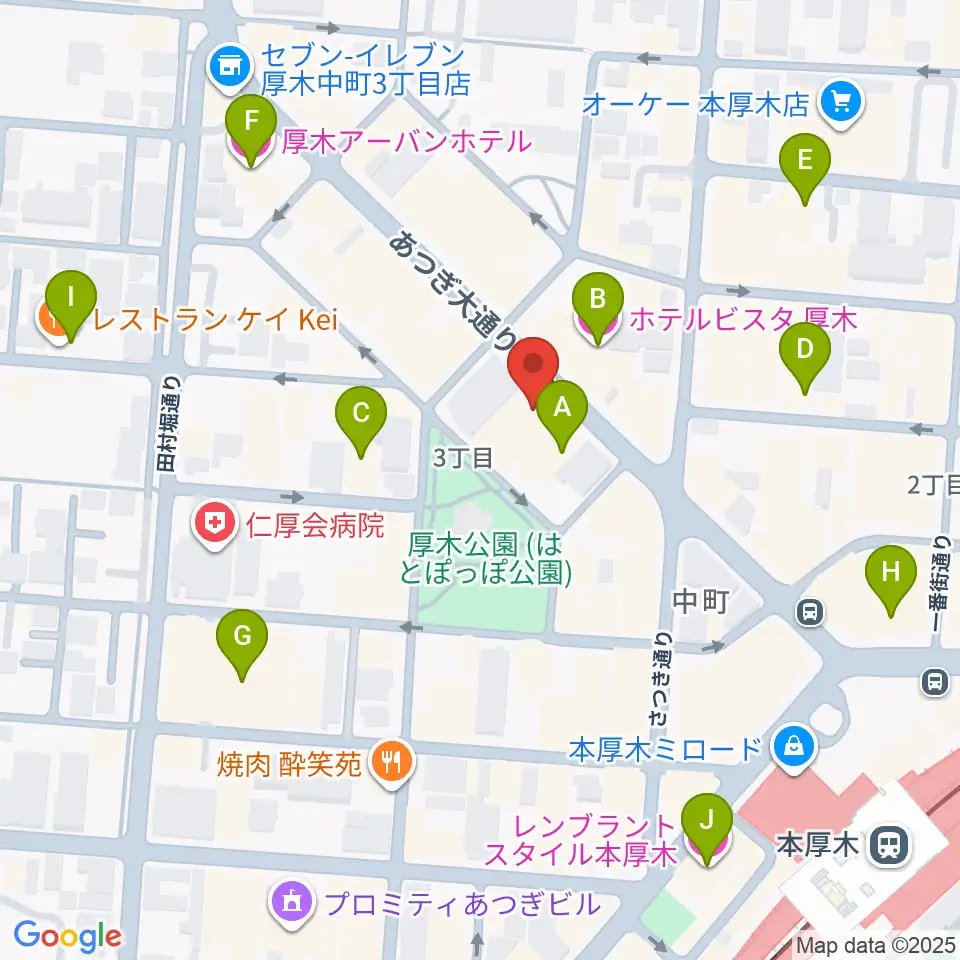 クラウドナインスタジオ 本厚木店周辺のホテル一覧地図