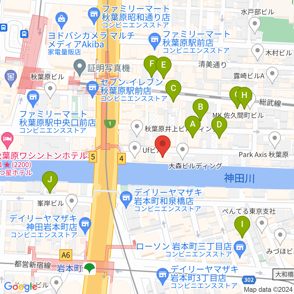 スタジオグッドマンアキバ周辺のホテル一覧地図