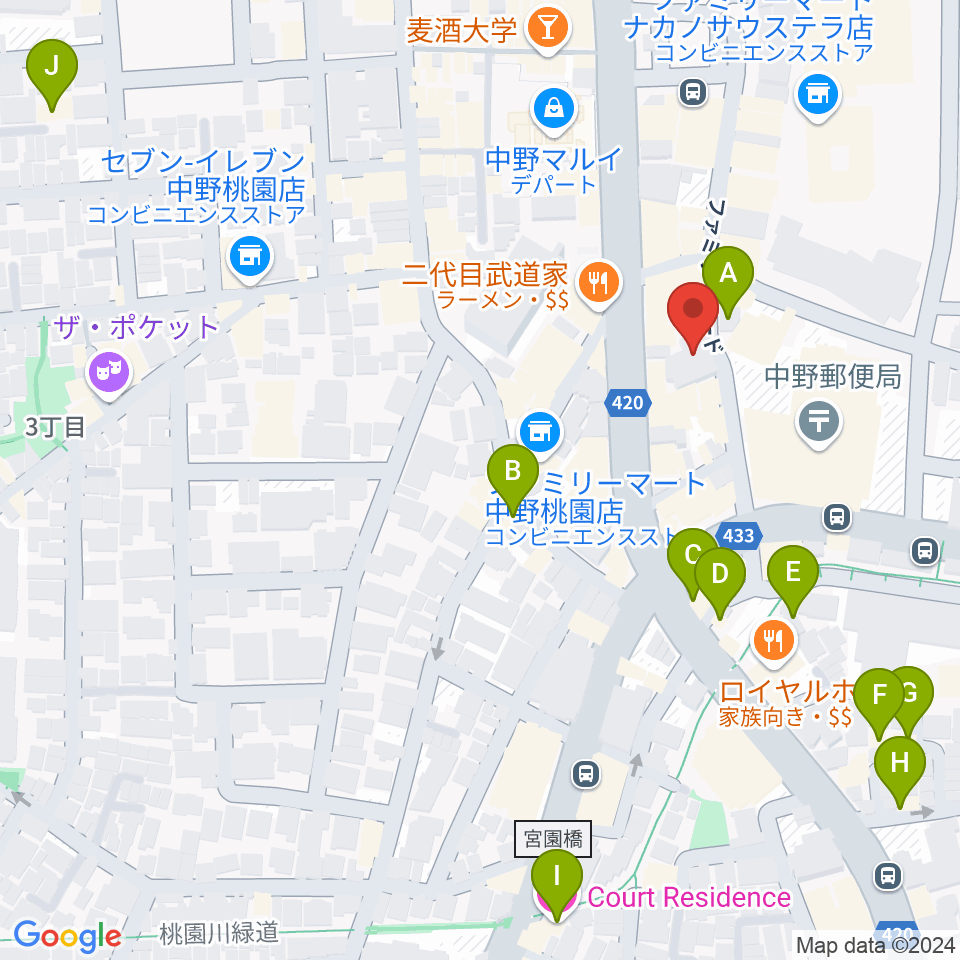 はせべ楽器周辺のホテル一覧地図