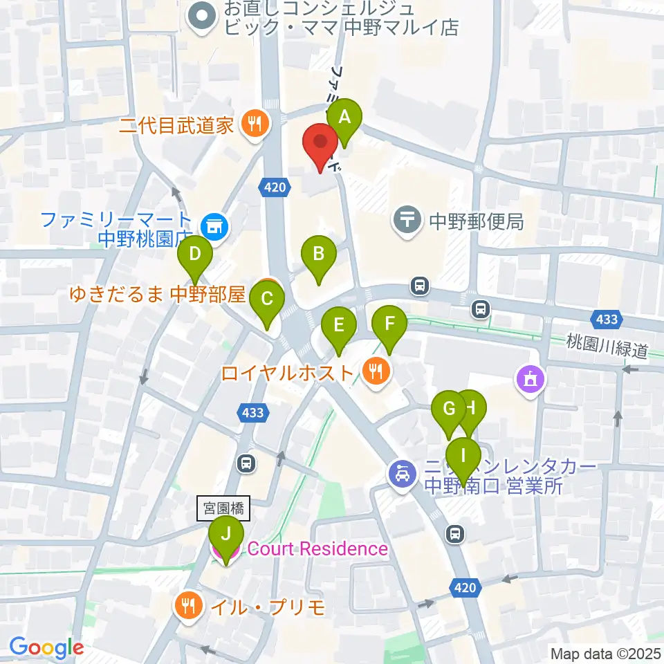 はせべ楽器周辺のホテル一覧地図