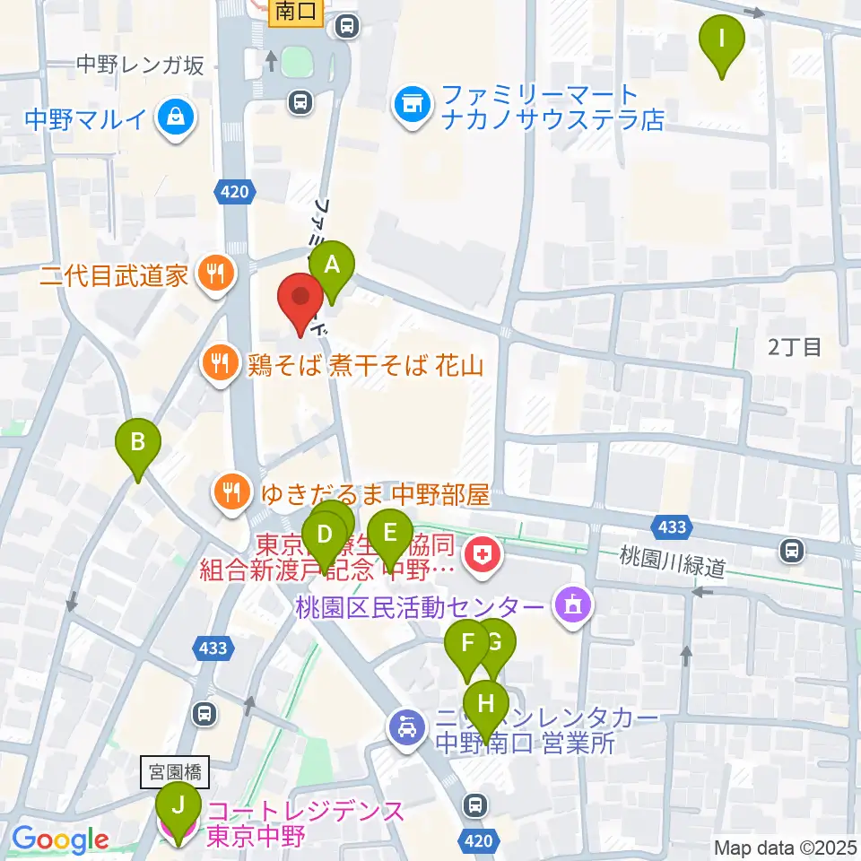 はせべ楽器周辺のホテル一覧地図
