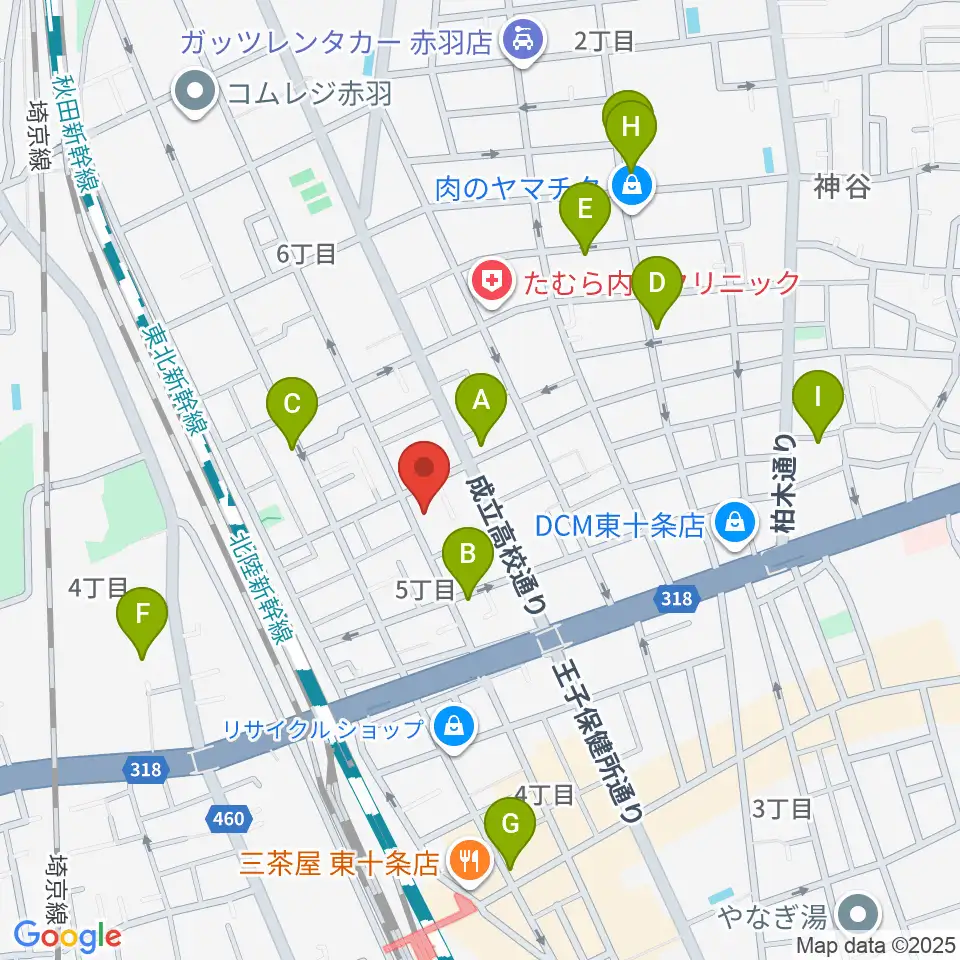 東十条スタジオJ周辺のホテル一覧地図