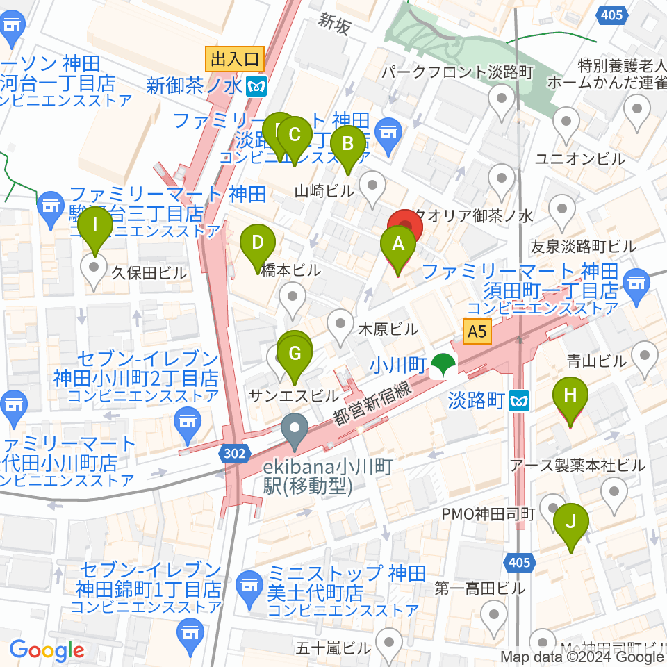 桐朋 子供のための音楽教室 お茶の水教室周辺のホテル一覧地図