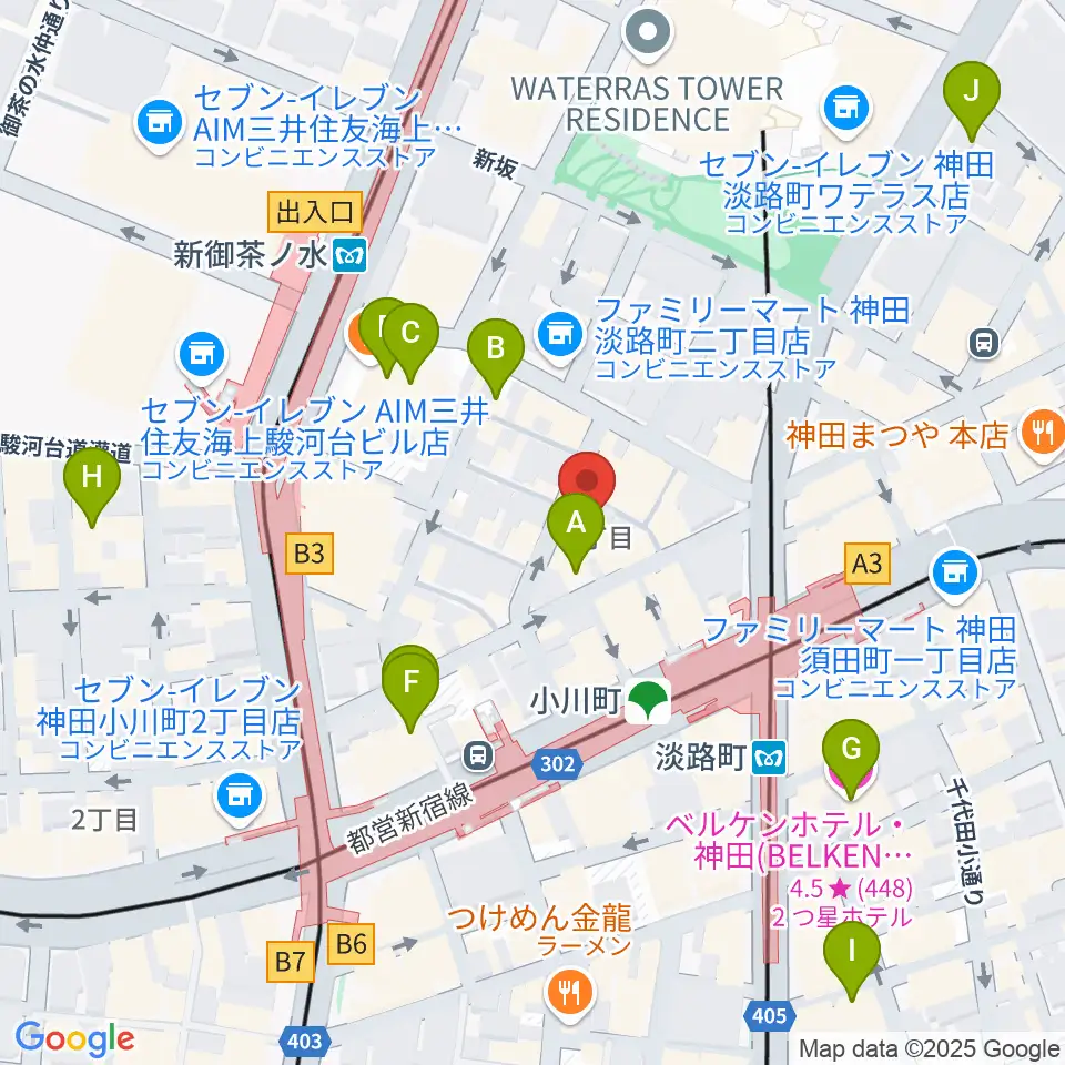 桐朋 子供のための音楽教室 お茶の水教室周辺のホテル一覧地図