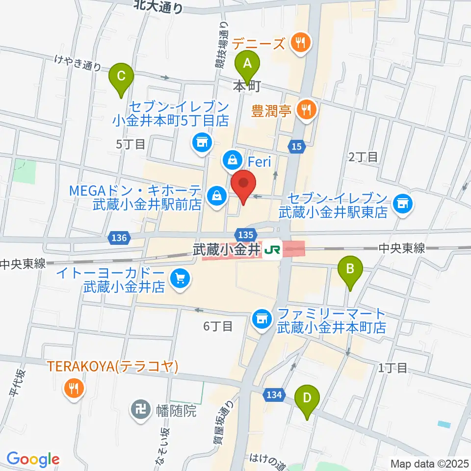 宮地楽器 ミュージックスクエア小金井周辺のホテル一覧地図