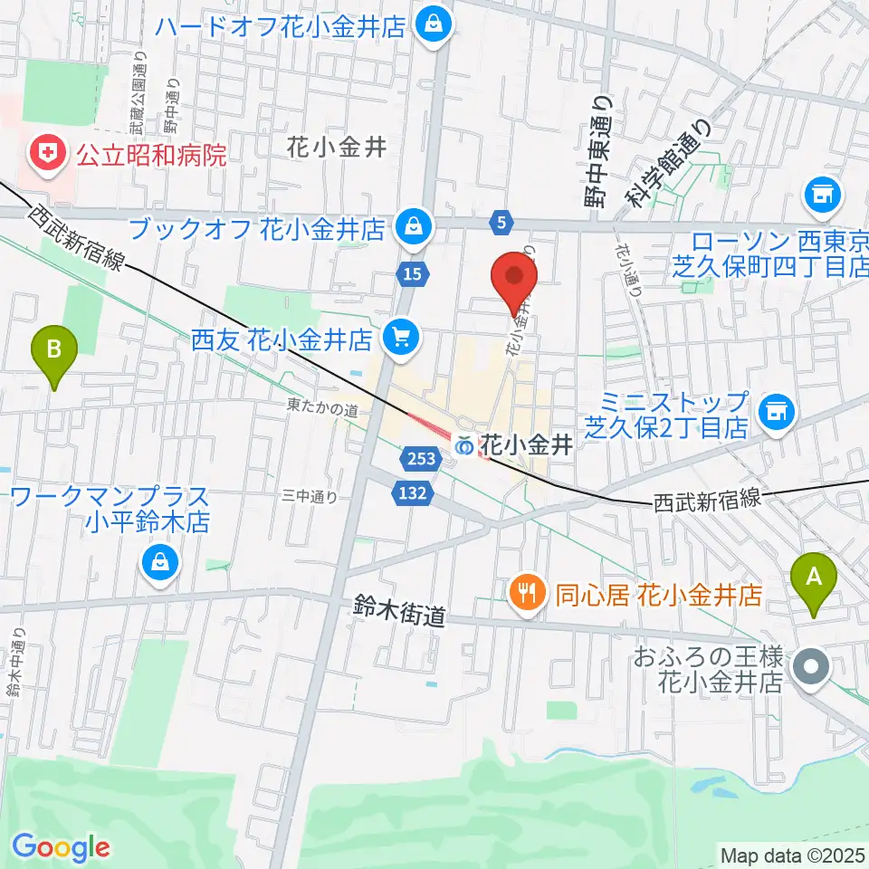 宮地楽器 花小金井センター周辺のホテル一覧地図