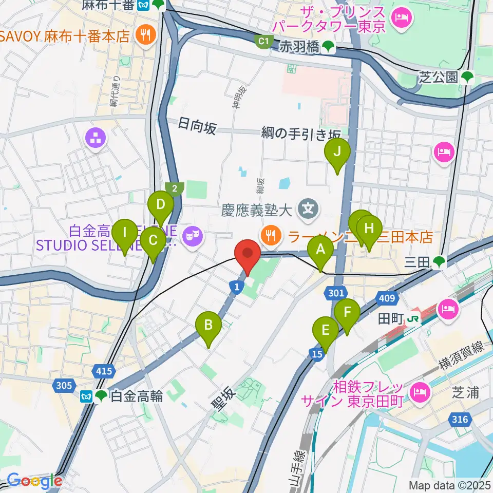 スタジオアワーハウス周辺のホテル一覧地図