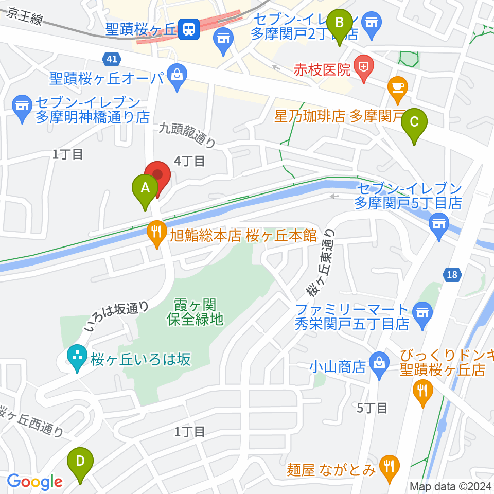 スタジオABR聖蹟桜ヶ丘店周辺のホテル一覧地図