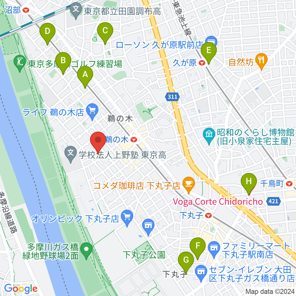 亀吉音楽堂周辺のホテル一覧地図
