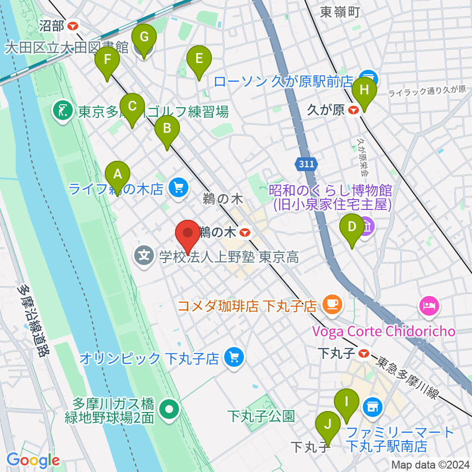 亀吉音楽堂周辺のホテル一覧地図