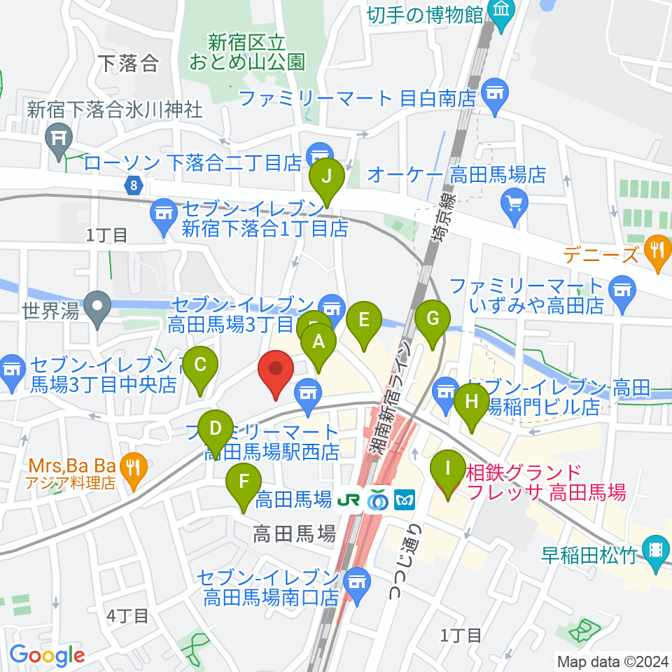 バズーカスタジオ周辺のホテル一覧地図