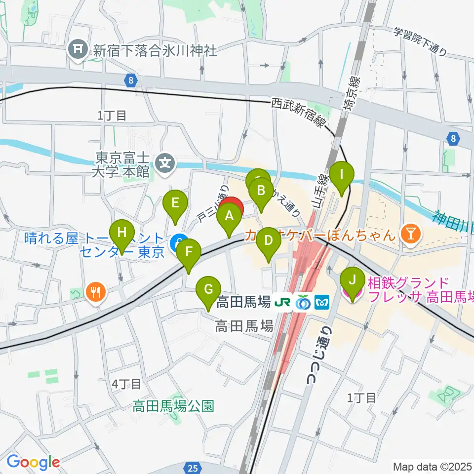 バズーカスタジオ周辺のホテル一覧地図