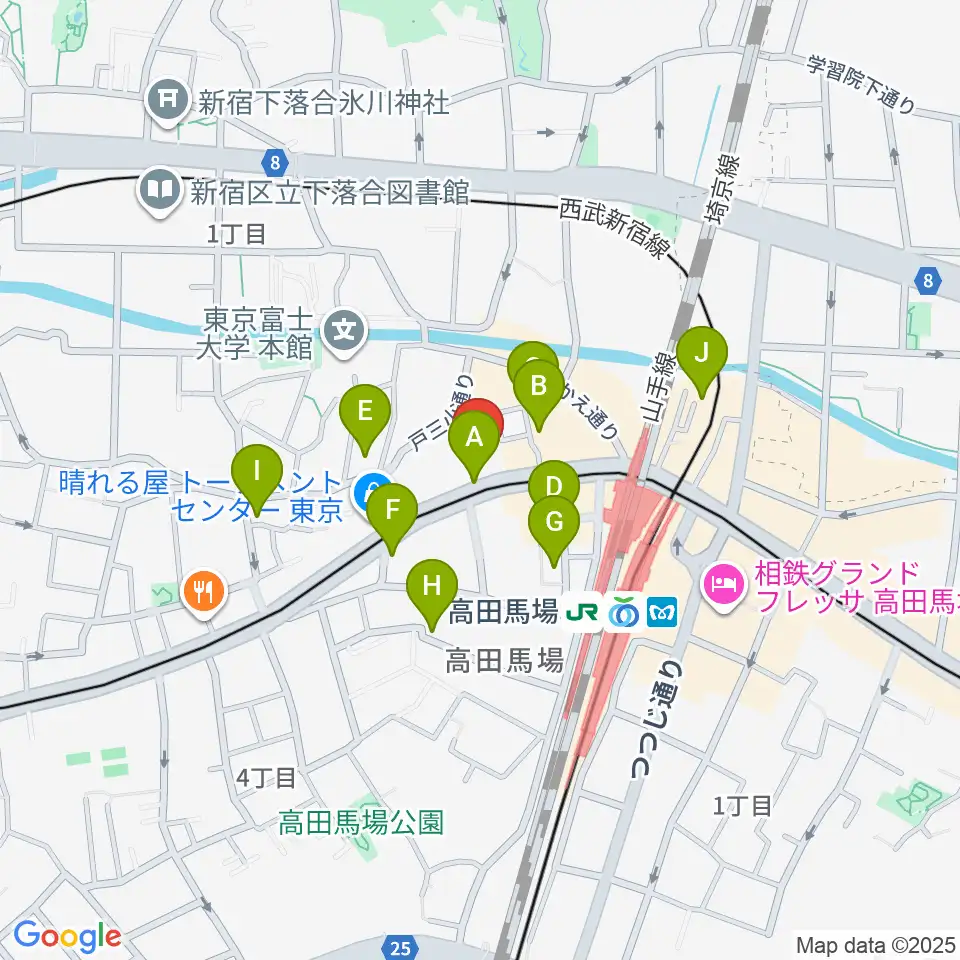 バズーカスタジオ周辺のホテル一覧地図