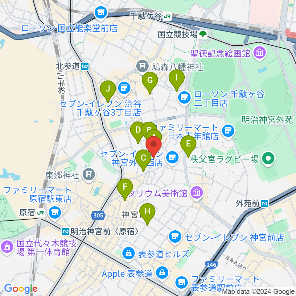 PLAZA studio周辺のホテル一覧地図