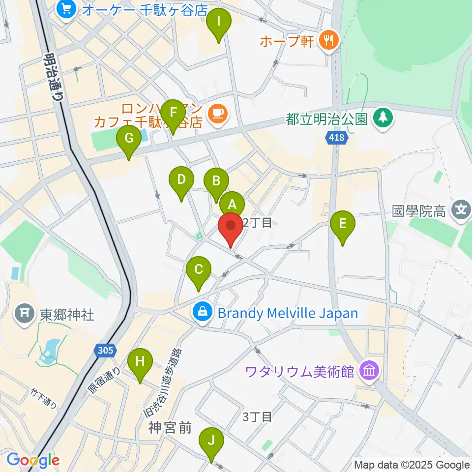 PLAZA studio周辺のホテル一覧地図