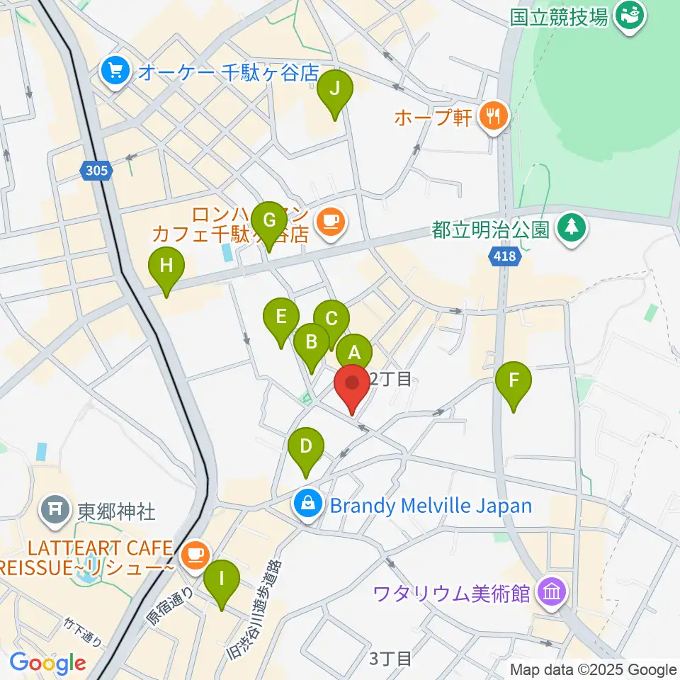 PLAZA studio周辺のホテル一覧地図
