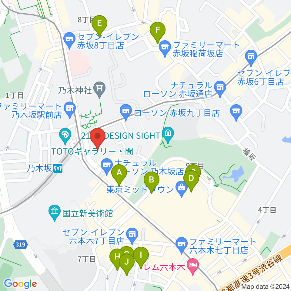 ソニー・ミュージックスタジオ周辺のホテル一覧地図