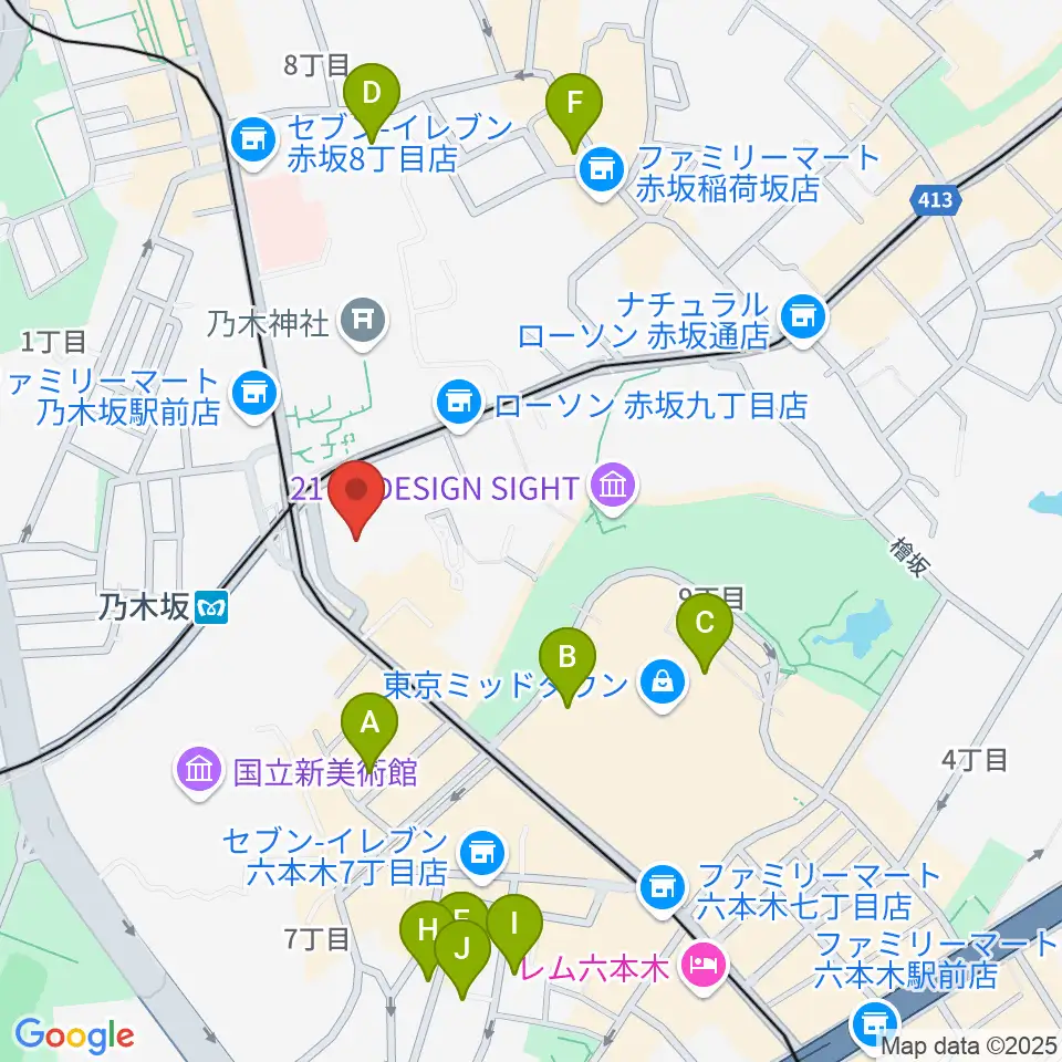 ソニー・ミュージックスタジオ周辺のホテル一覧地図