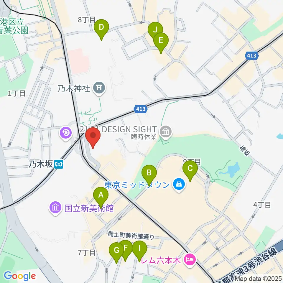 ソニー・ミュージックスタジオ周辺のホテル一覧地図