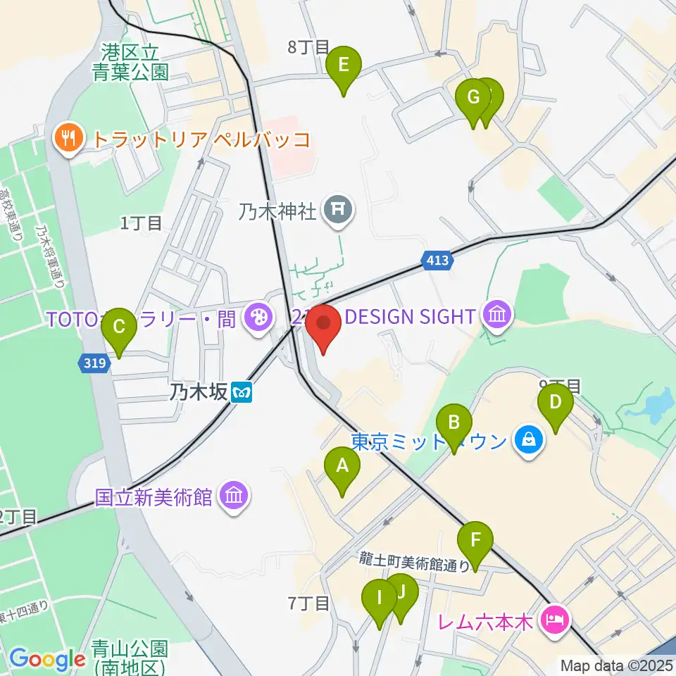 ソニー・ミュージックスタジオ周辺のホテル一覧地図
