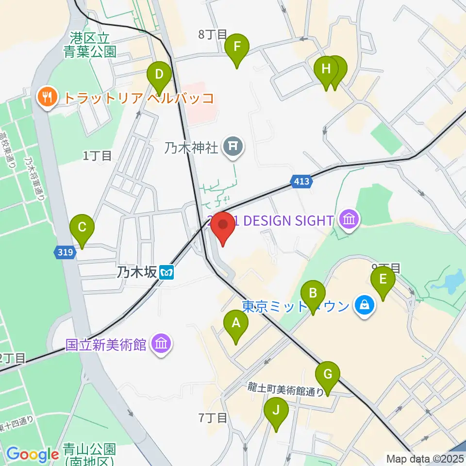 ソニー・ミュージックスタジオ周辺のホテル一覧地図
