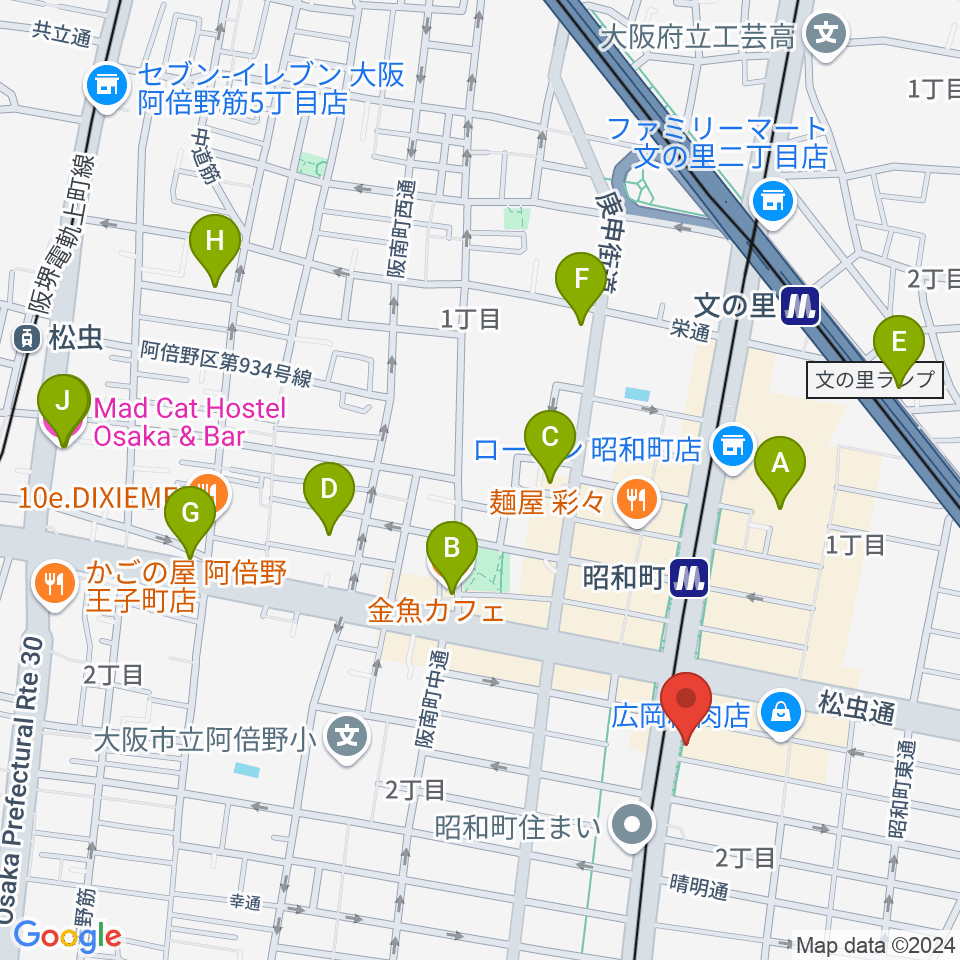 ブルームズ周辺のホテル一覧地図