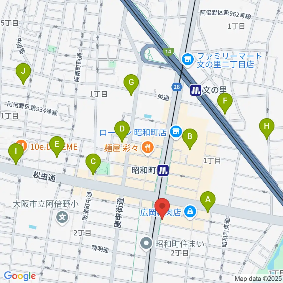 ブルームズ周辺のホテル一覧地図