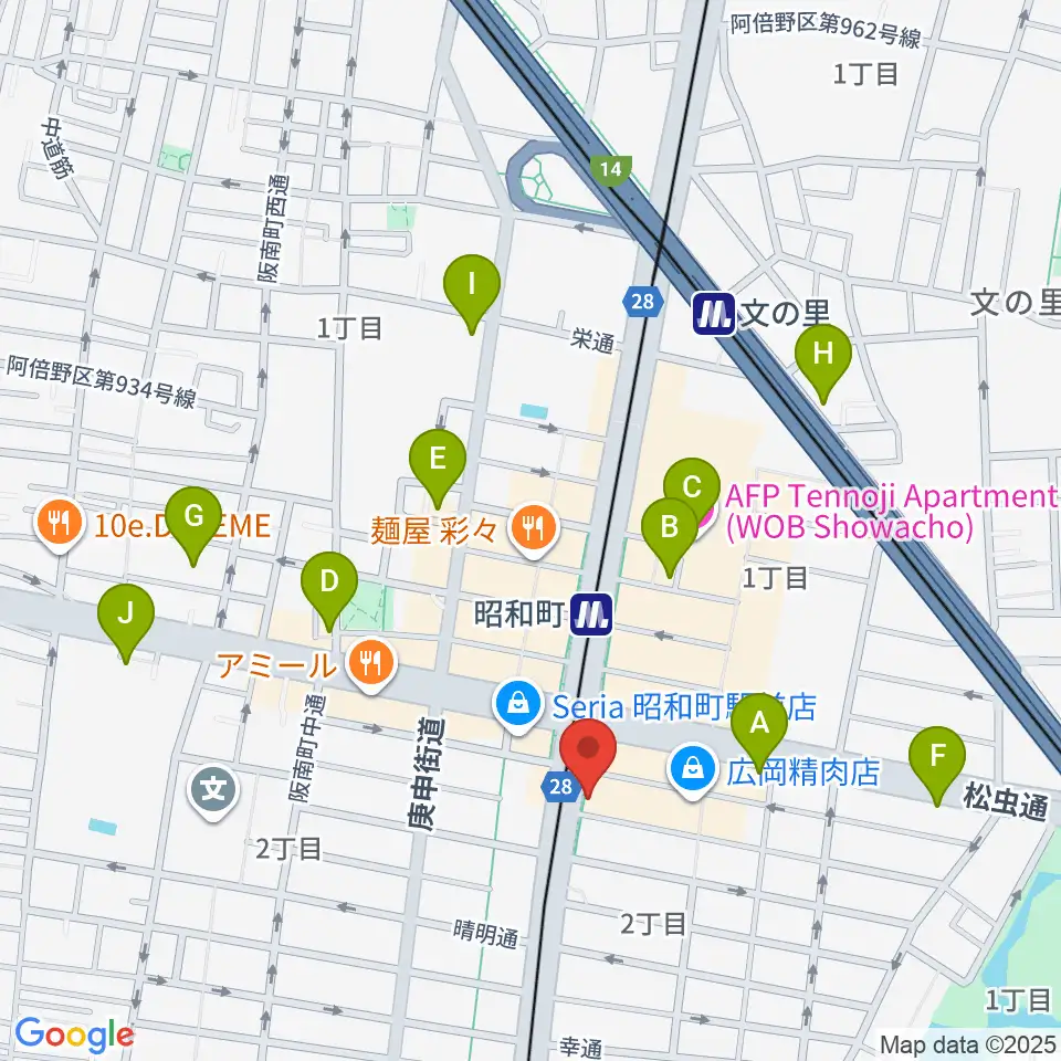 ブルームズ周辺のホテル一覧地図