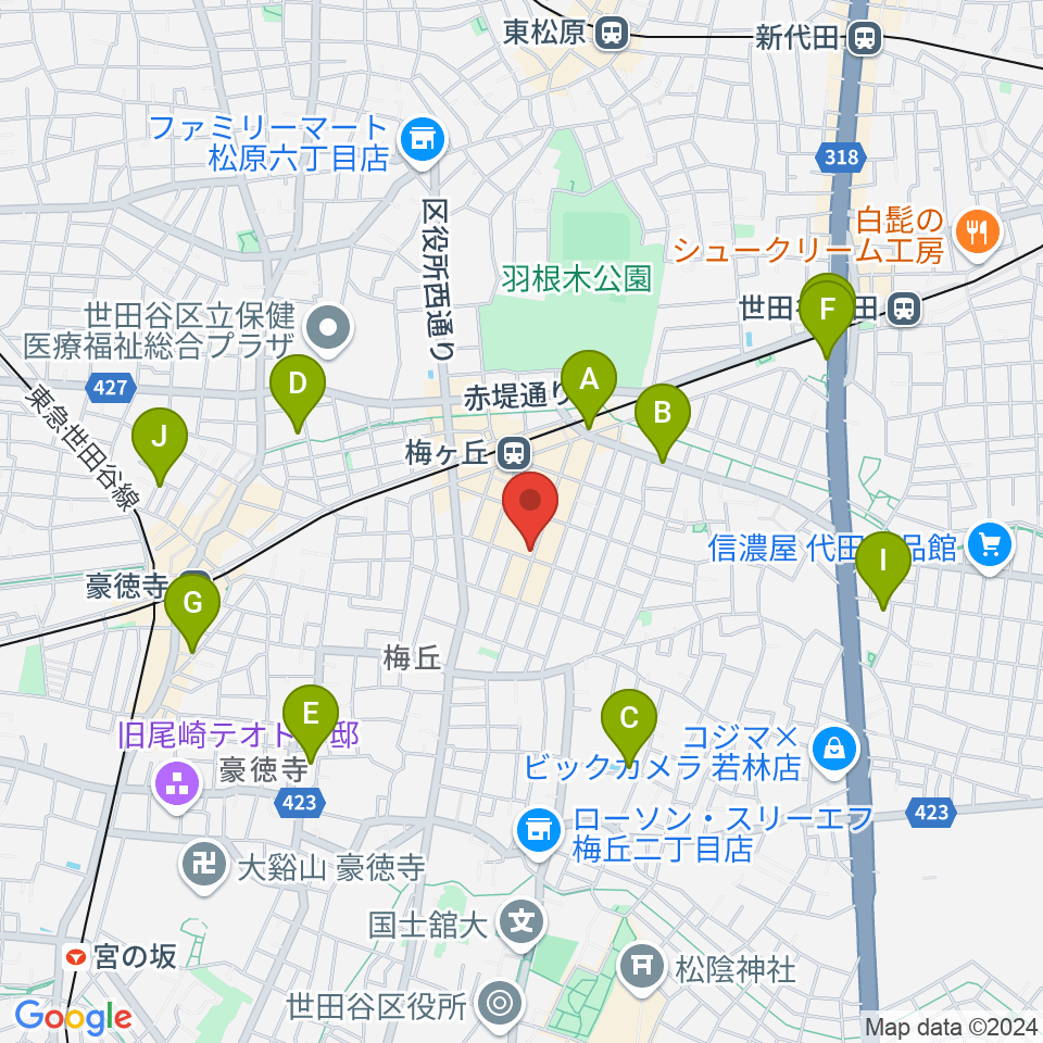 hmc studio周辺のホテル一覧地図