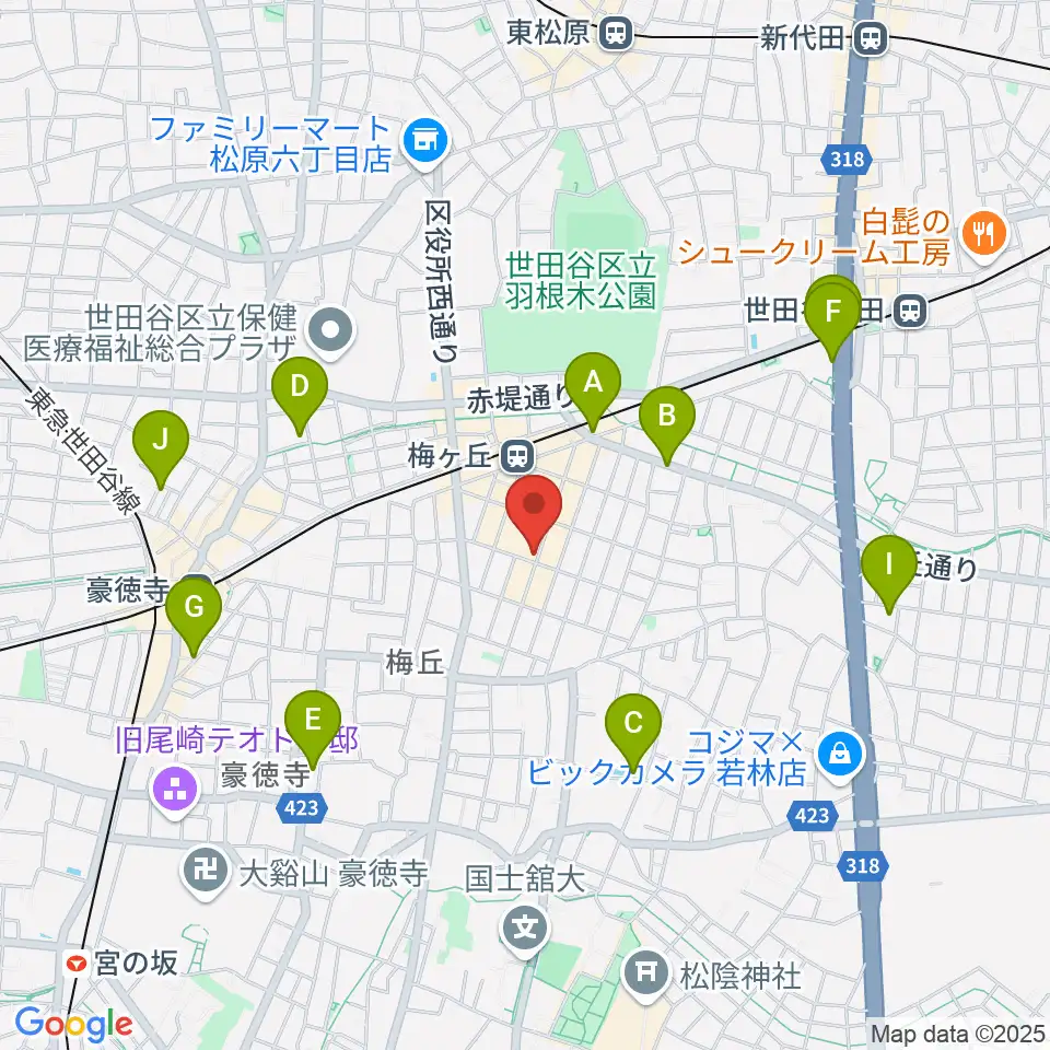 hmc studio周辺のホテル一覧地図