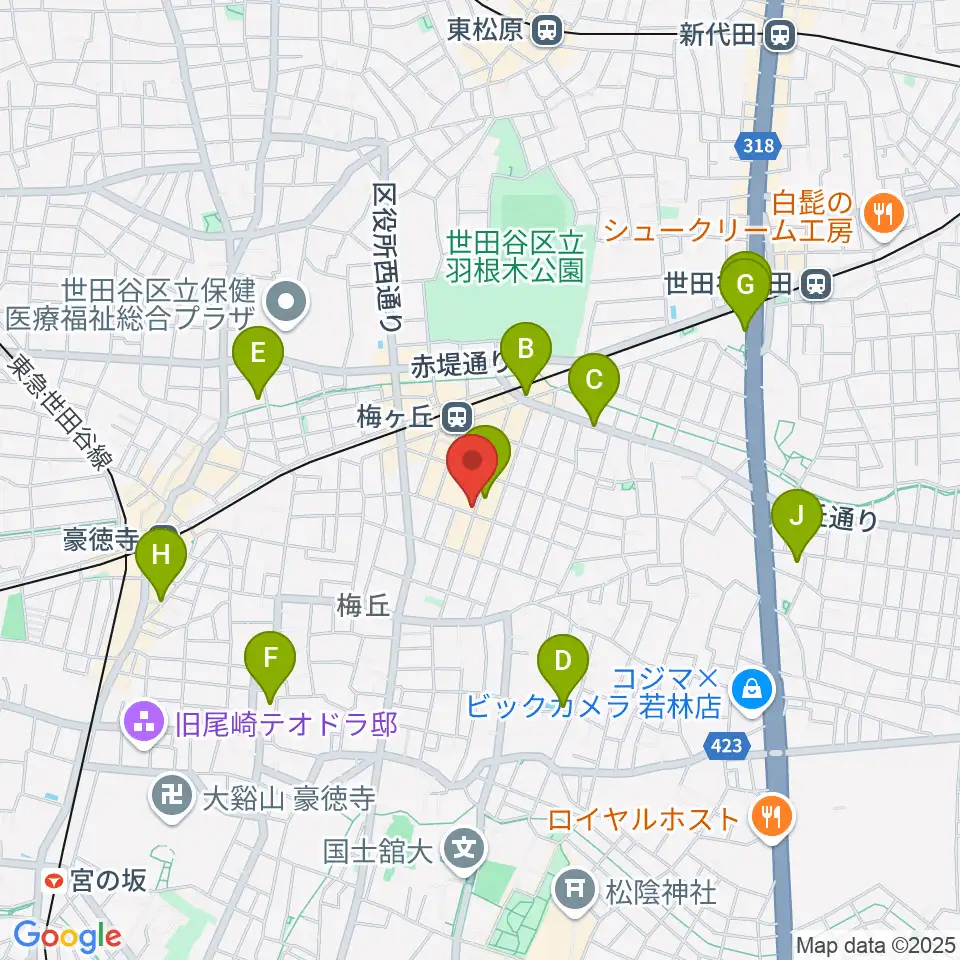 hmc studio周辺のホテル一覧地図
