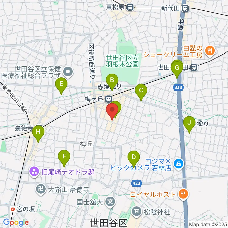 hmc studio周辺のホテル一覧地図