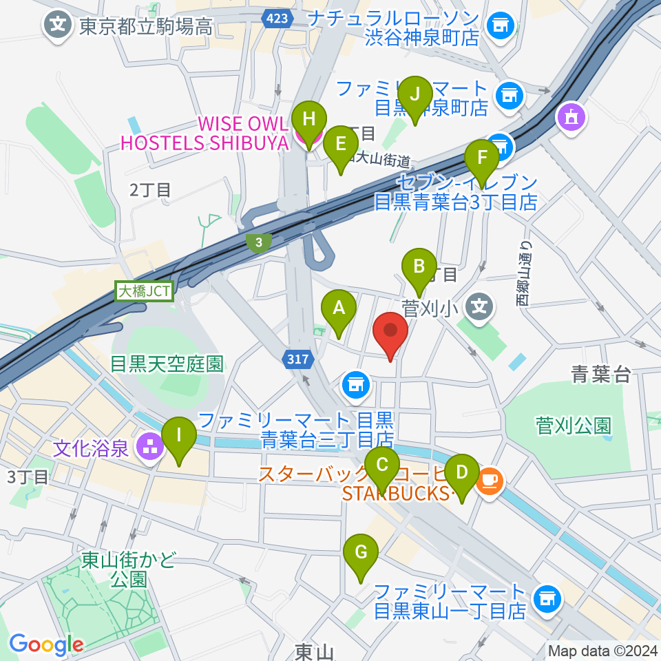 マルニスタジオ周辺のホテル一覧地図