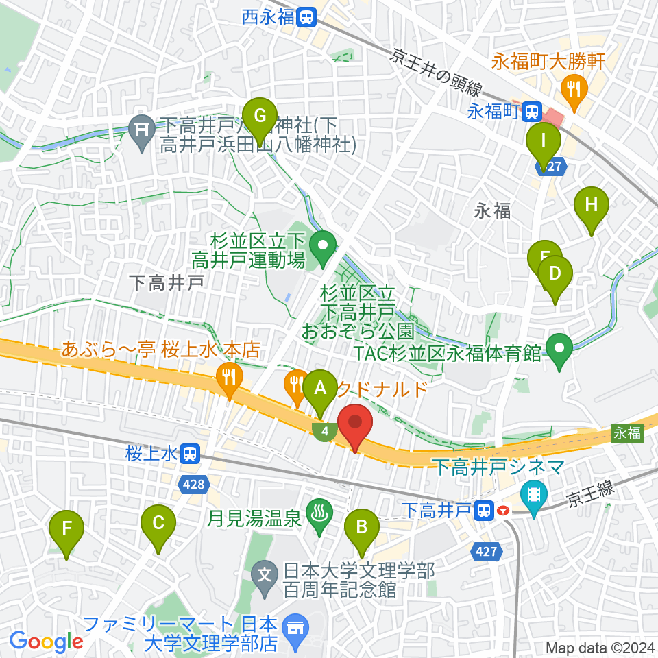 G-ROKSスタジオ周辺のホテル一覧地図