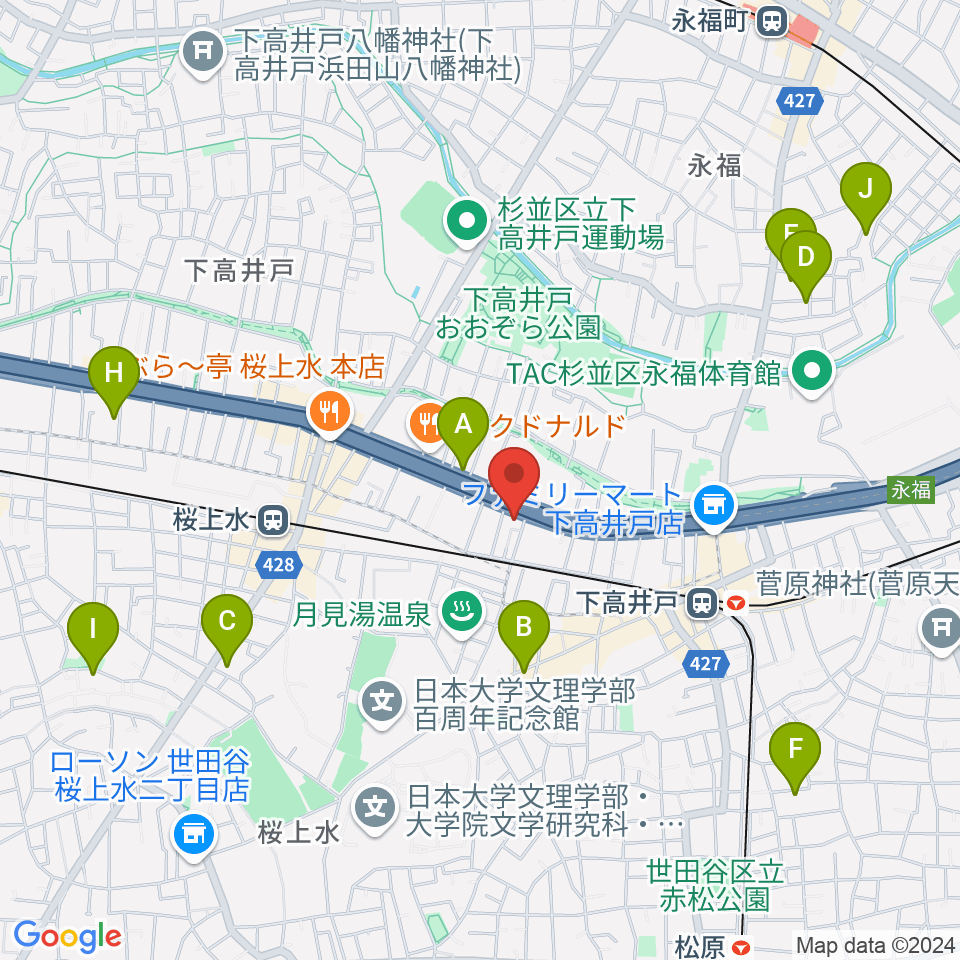 G-ROKSスタジオ周辺のホテル一覧地図