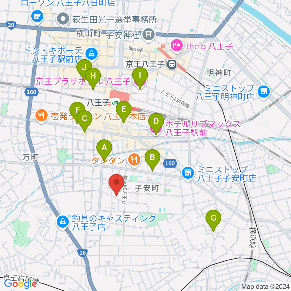 スタジオ・ムーピーズ周辺のホテル一覧地図