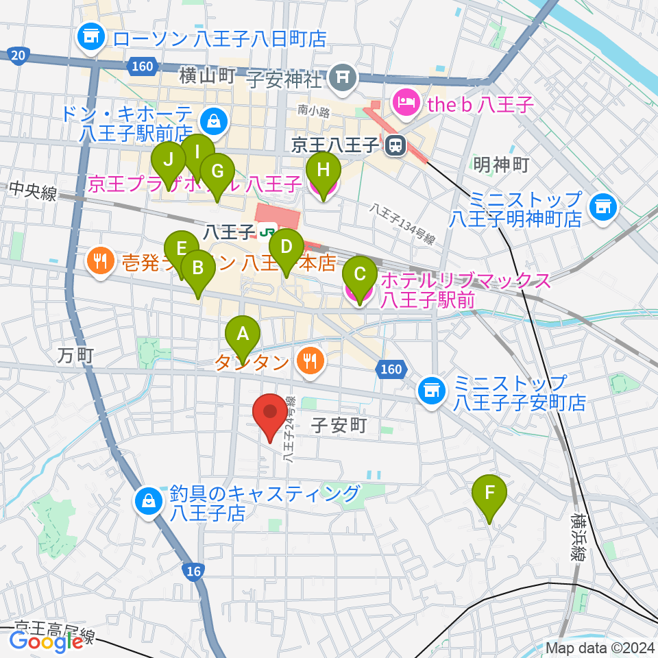 スタジオ・ムーピーズ周辺のホテル一覧地図