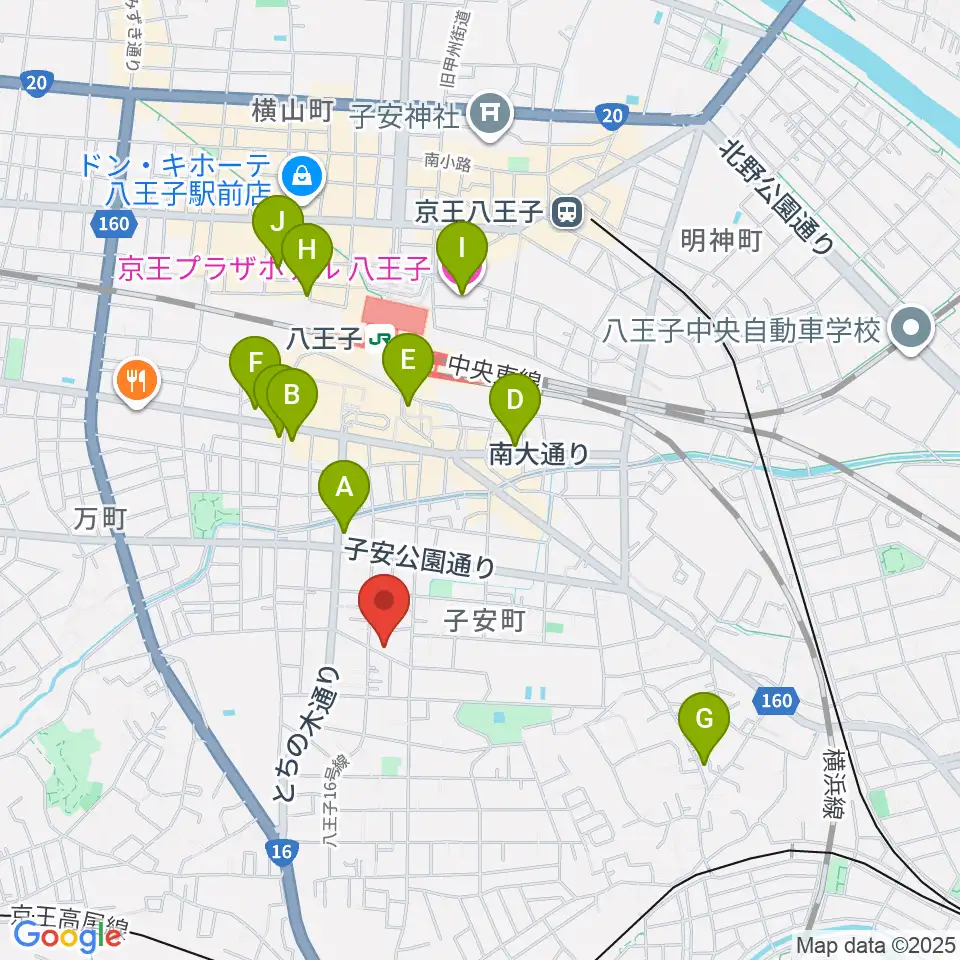 スタジオ・ムーピーズ周辺のホテル一覧地図
