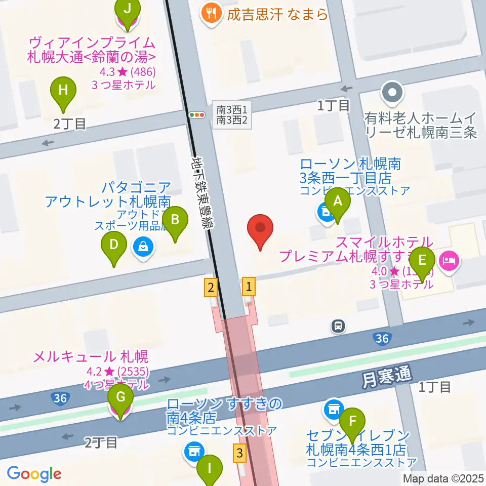 パワースレイブスタジオ周辺のホテル一覧地図
