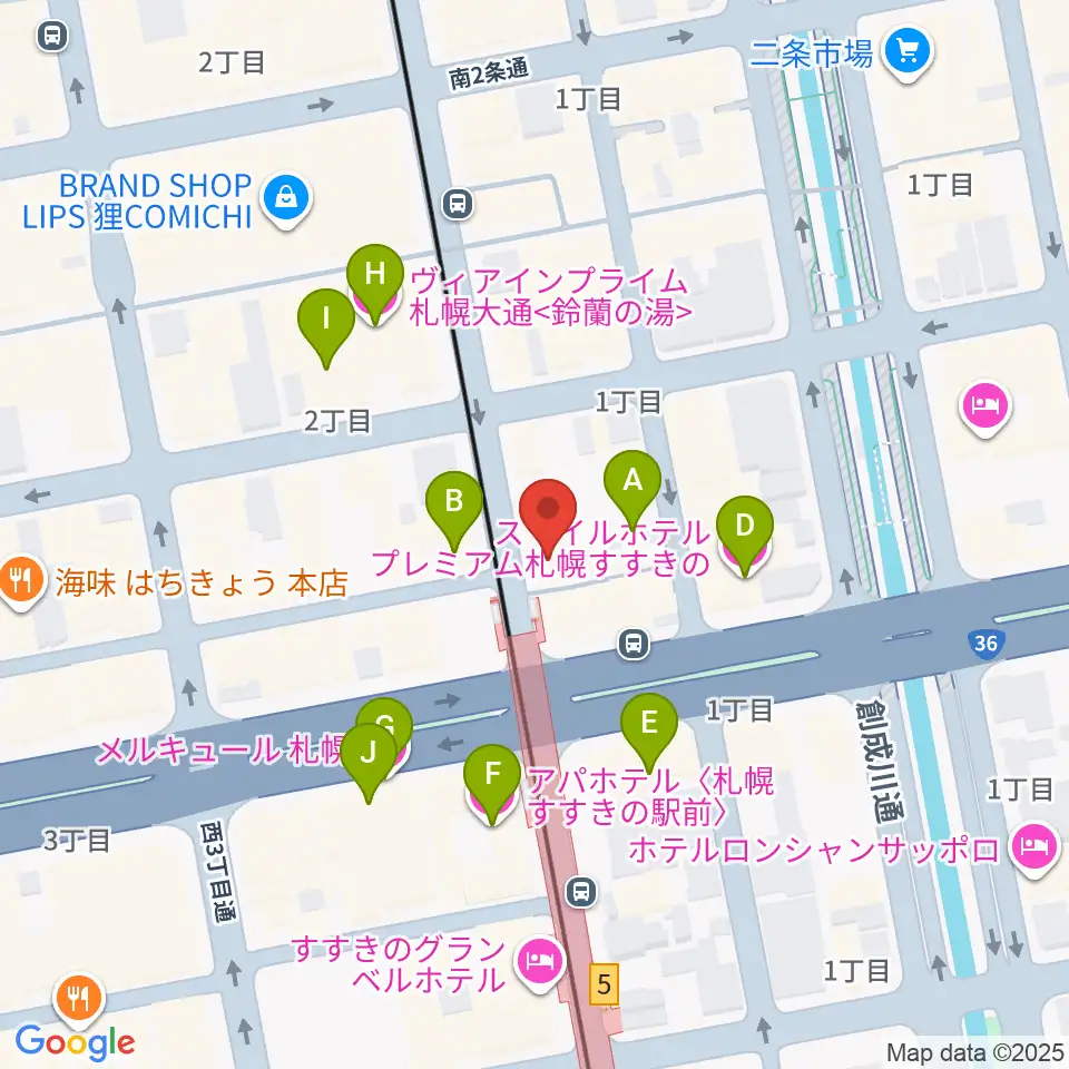パワースレイブスタジオ周辺のホテル一覧地図