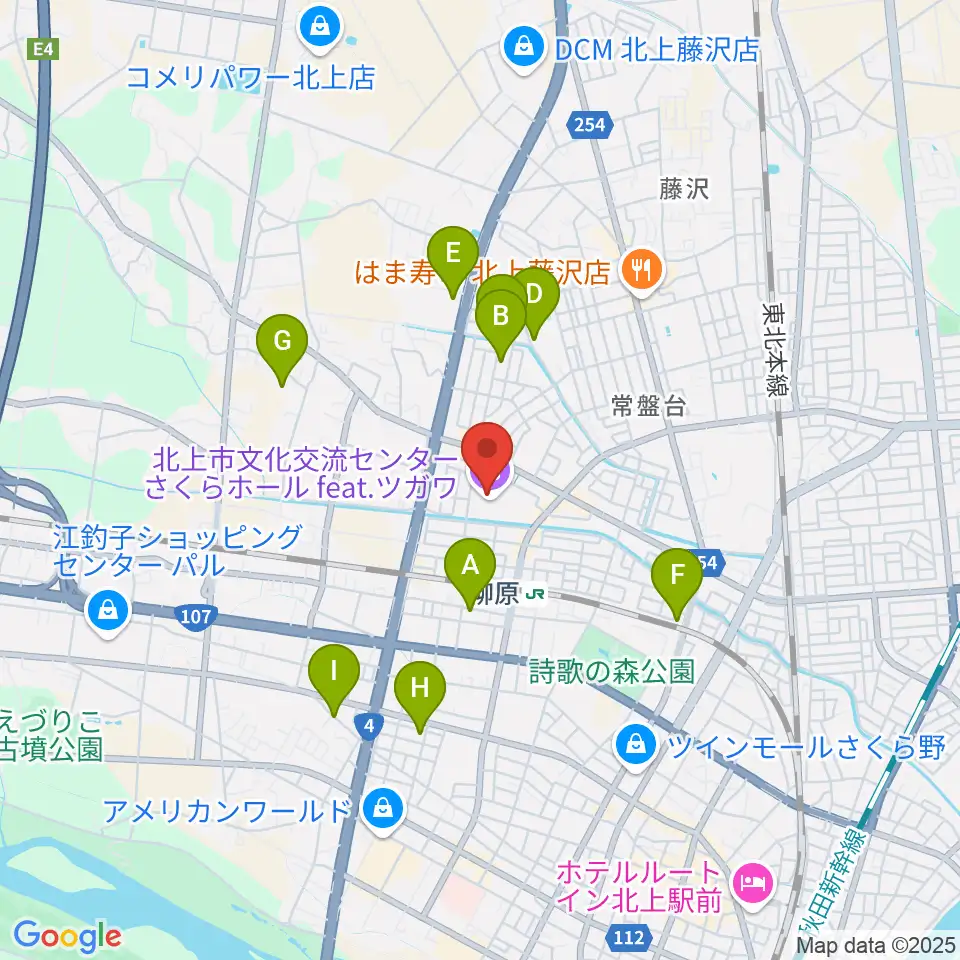 さくらホール アートファクトリー周辺のホテル一覧地図