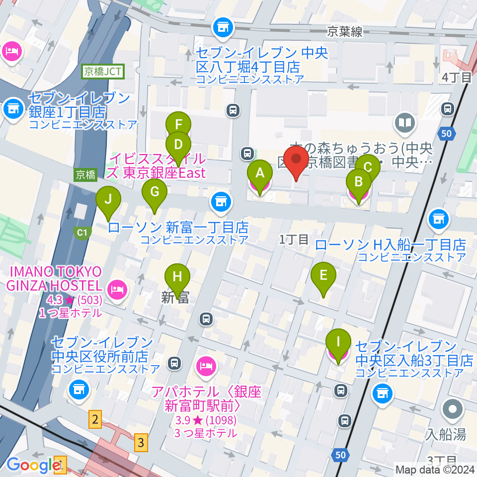 バイオリンアート周辺のホテル一覧地図