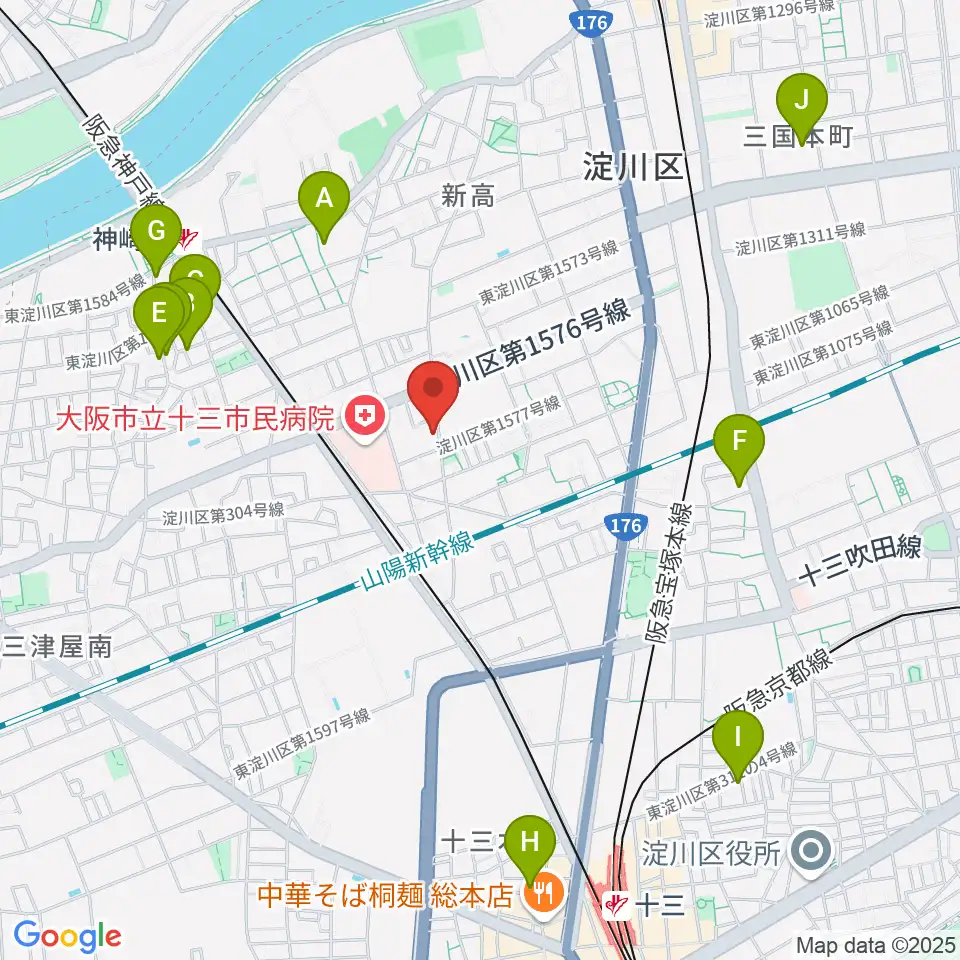 玉田ピアノ本店ショールーム周辺のホテル一覧地図
