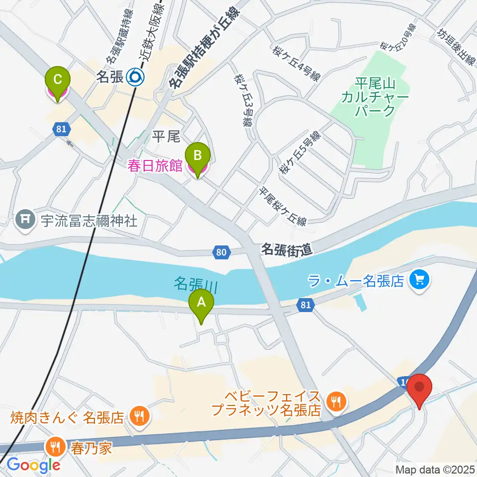 ピアノの山口周辺のホテル一覧地図